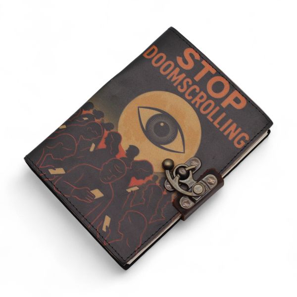 Cuadernos con Impresión en Cuero - Deja de Hacer Doomscrolling