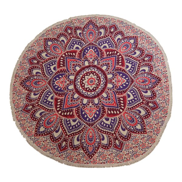 Mandala Grande Redondo en Algodón  – Rosa y Púrpura