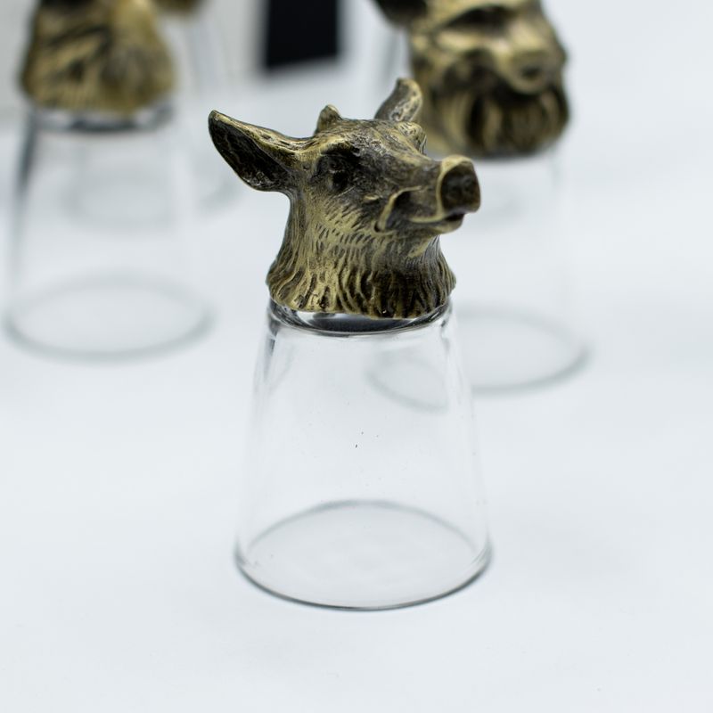 Vasos de chupito (25 ml) - Criaturas del bosque y místicas - Bronce antiguo