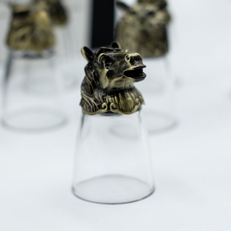 Vasos de chupito (25 ml) - Criaturas del bosque y místicas - Bronce antiguo