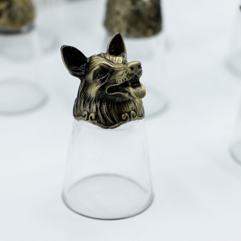 Vasos de chupito (25 ml) - Criaturas del bosque y místicas - Bronce antiguo