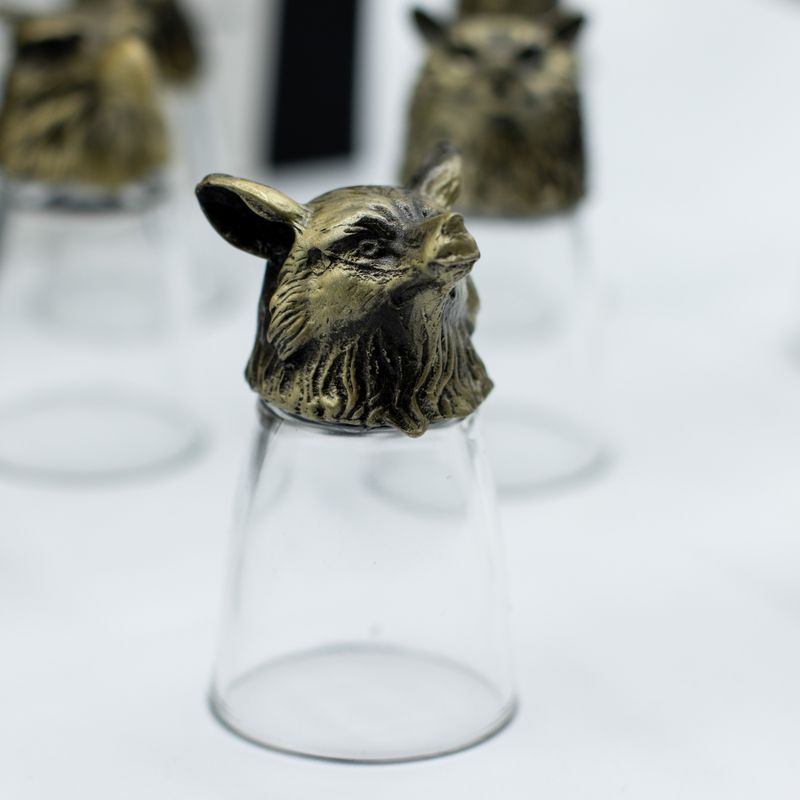 Vasos de chupito (25 ml) - Criaturas del bosque y místicas - Bronce antiguo