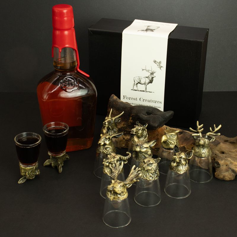 Vasos de chupito (25 ml) - Criaturas del bosque y místicas - Bronce antiguo