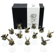 Vasos de chupito (25 ml) - Criaturas del zodiaco chino - Bronce antiguo
