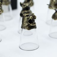 Vasos de chupito (25 ml) - Criaturas del zodiaco chino - Bronce antiguo