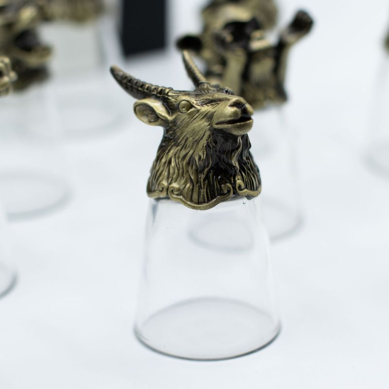 Vasos de chupito (25 ml) - Criaturas del zodiaco chino - Bronce antiguo