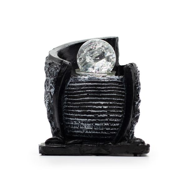 Fuente de Agua de Sobremesa – 15x13x20 cm – Vasija de Agua y Bola de Cristal