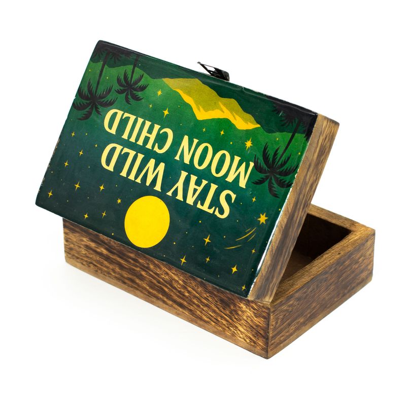 Caja de Madera Mediana Esmaltada - Stay Wild Moon Child