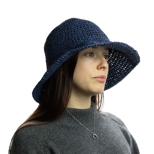 Sombrero de Paja Flexible - Azul marino