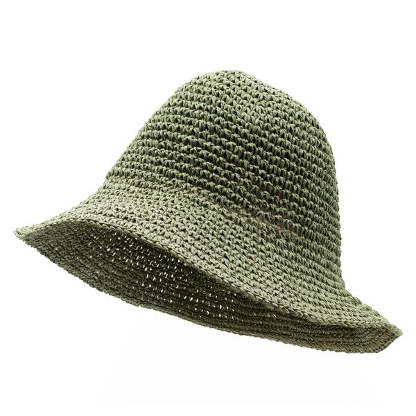 Nomad Sari Sombrero de paja para el sol con ala flexible - Verde musgo