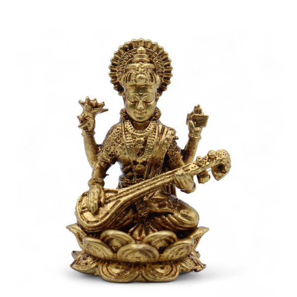 Dioses Miniatura de Latón - Saraswati (22 g),34 mm