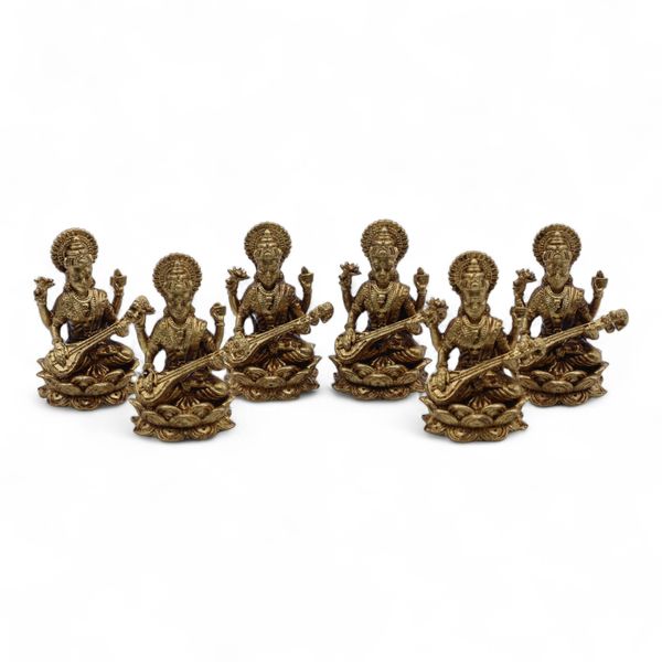 Dioses Miniatura de Latón - Saraswati (22 g),34 mm