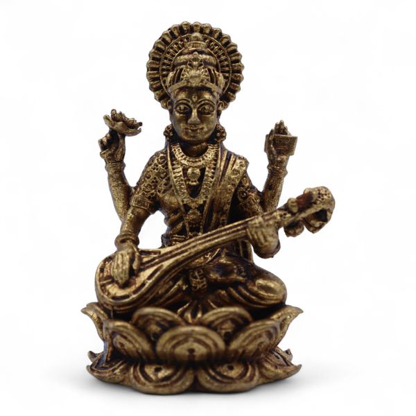 Dioses Miniatura de Latón - Saraswati (52 g),49 mm