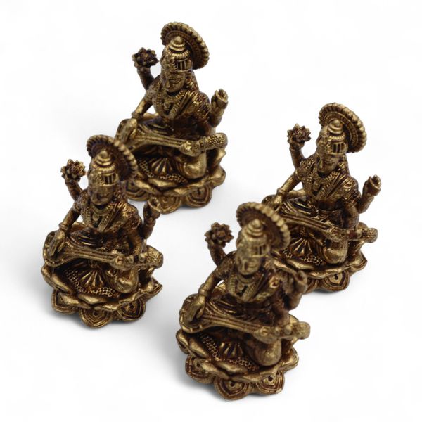 Dioses Miniatura de Latón - Saraswati (52 g),49 mm