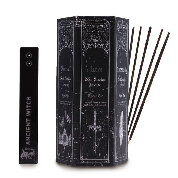 Incienso de Hechizcos de Brujas Antiguas – Set de 5 Inciensos de Hechizo con Porta Incienso