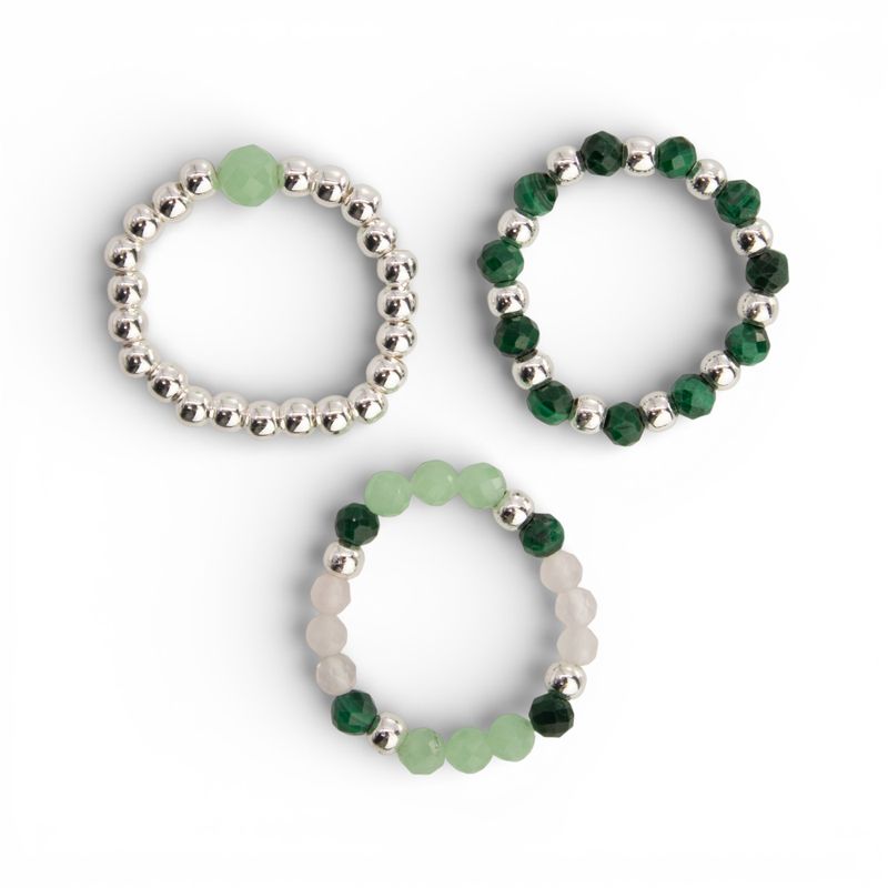 Conjunto de anillos de gema del espíritu de la ninfa - Espíritu del Bosque