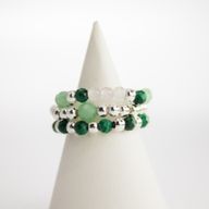 Conjunto de anillos de gema del espíritu de la ninfa - Espíritu del Bosque