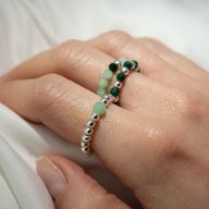 Conjunto de anillos de gema del espíritu de la ninfa - Espíritu del Bosque
