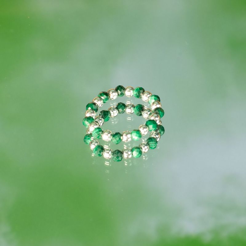 Conjunto de anillos de gema del espíritu de la ninfa - Espíritu del Bosque