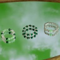 Conjunto de anillos de gema del espíritu de la ninfa - Espíritu del Bosque