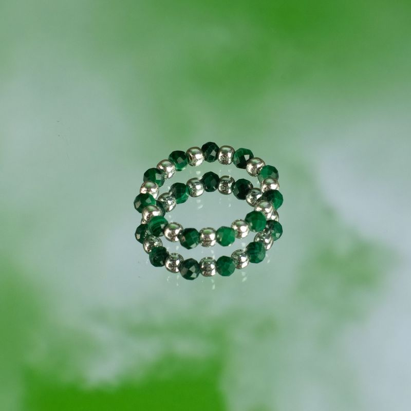Conjunto de anillos de gema del espíritu de la ninfa - Espíritu del Bosque