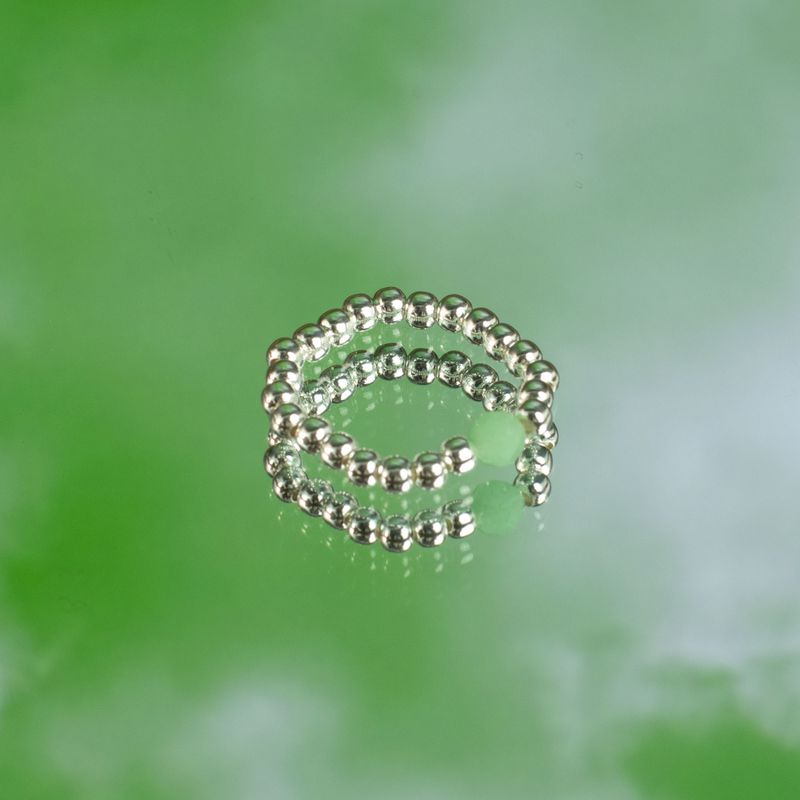 Conjunto de anillos de gema del espíritu de la ninfa - Espíritu del Bosque