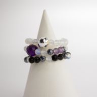 Conjunto de Anillos con Gemas de Espíritu Ninfa - Luna Llena