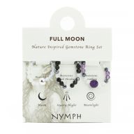 Conjunto de Anillos con Gemas de Espíritu Ninfa - Luna Llena