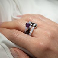 Conjunto de Anillos con Gemas de Espíritu Ninfa - Luna Llena