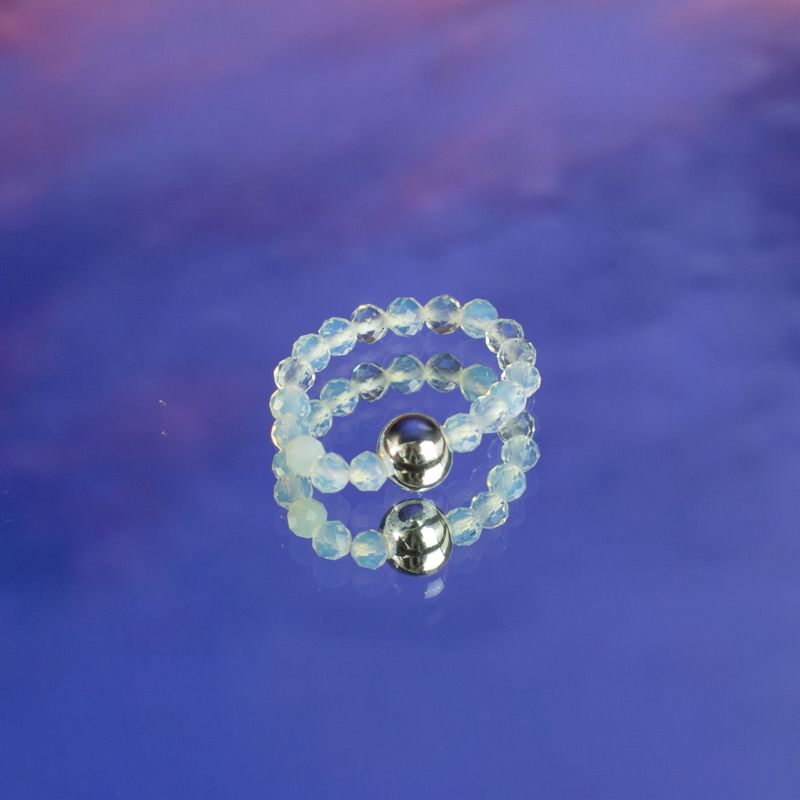 Conjunto de Anillos con Gemas de Espíritu Ninfa - Luna Llena