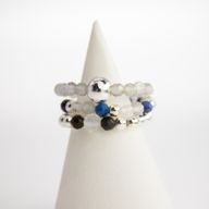 Conjunto de Anillos con Gemas de Espíritu Ninfa - Aurora Boreal