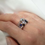 Conjunto de Anillos con Gemas de Espíritu Ninfa - Aurora Boreal