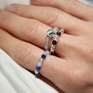 Conjunto de Anillos con Gemas de Espíritu Ninfa - Aurora Boreal