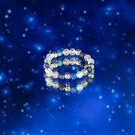 Conjunto de Anillos con Gemas de Espíritu Ninfa - Aurora Boreal