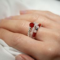 Conjunto de Anillos con Gemas de Espíritu Ninfa - Amor y Llama