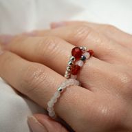 Conjunto de Anillos con Gemas de Espíritu Ninfa - Amor y Llama