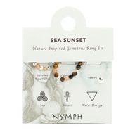 Conjunto de Anillos con Gemas de Espíritu Ninfa - Atardecer en el Mar