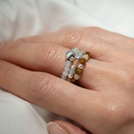 Conjunto de Anillos con Gemas de Espíritu Ninfa - Atardecer en el Mar