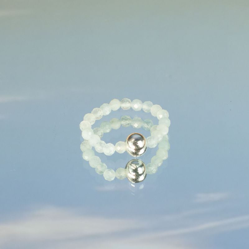Conjunto de Anillos con Gemas de Espíritu Ninfa - Atardecer en el Mar