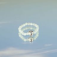 Conjunto de Anillos con Gemas de Espíritu Ninfa - Atardecer en el Mar