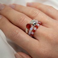 Conjunto de Anillos con Gemas de Espíritu Ninfa - Luna de Sangre