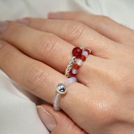 Conjunto de Anillos con Gemas de Espíritu Ninfa - Luna de Sangre