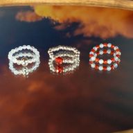 Conjunto de Anillos con Gemas de Espíritu Ninfa - Luna de Sangre