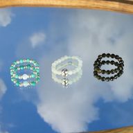 Conjunto de Anillos con Gemas de Espíritu Ninfa - Océano Infinito