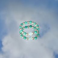 Conjunto de Anillos con Gemas de Espíritu Ninfa - Océano Infinito
