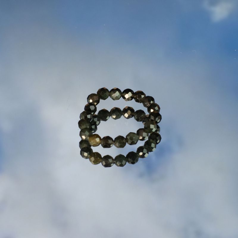 Conjunto de Anillos con Gemas de Espíritu Ninfa - Océano Infinito