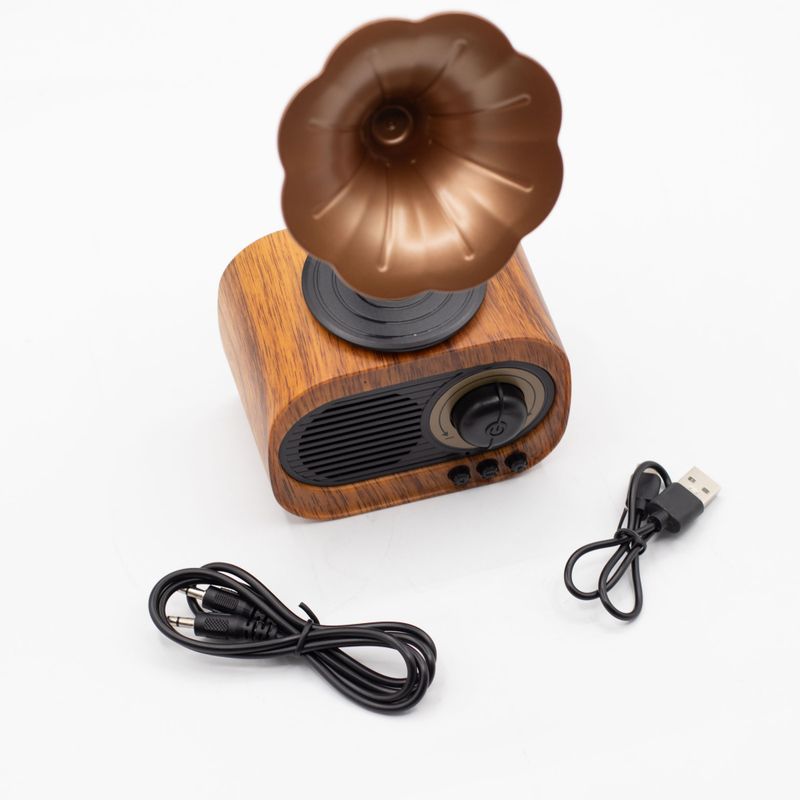 Mini Altavoz de Gramófono retro - Bluetooth y radio FM - 5 vatios x 1