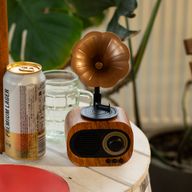 Mini Altavoz de Gramófono retro - Bluetooth y radio FM - 5 vatios x 1