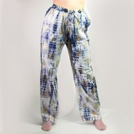 Nomad Sari  (M/L)  - Pantalones de lounge - Motivo griego en dorado y azul - Pintado a mano
