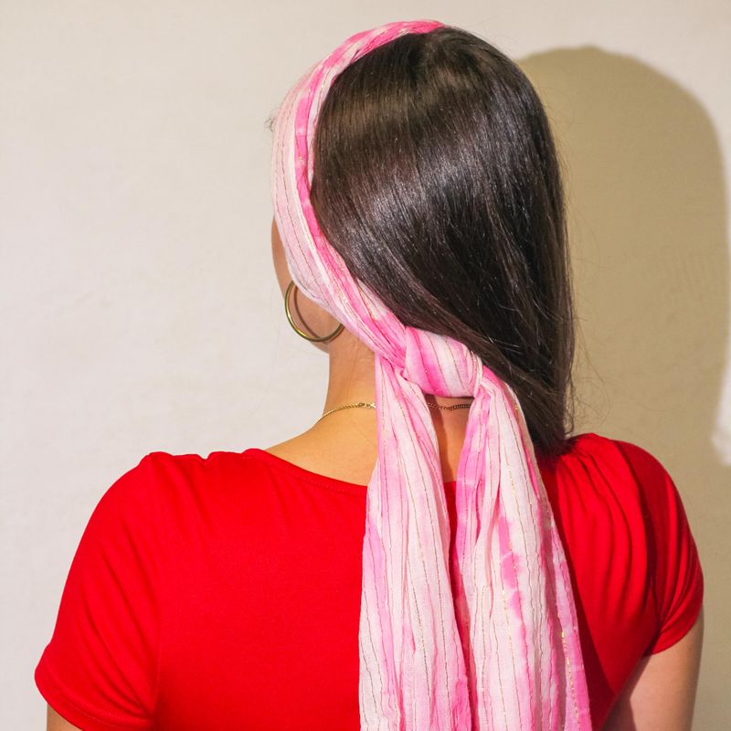Nomad Sari  - Pareo -  180x50cm - Brillo de fiesta - Rosa perfecto
